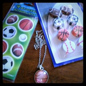 Sports Basketball Necklace Combo